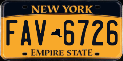 NY license plate FAV6726