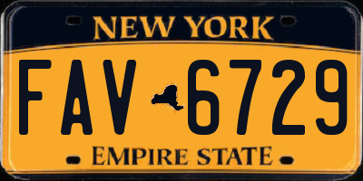 NY license plate FAV6729