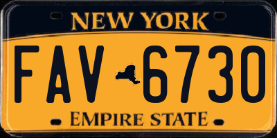 NY license plate FAV6730