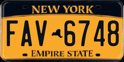 NY license plate FAV6748