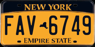 NY license plate FAV6749