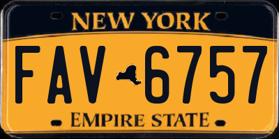 NY license plate FAV6757