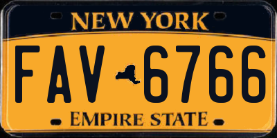 NY license plate FAV6766
