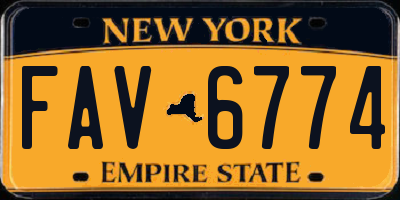 NY license plate FAV6774