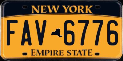 NY license plate FAV6776