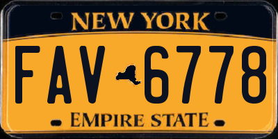NY license plate FAV6778