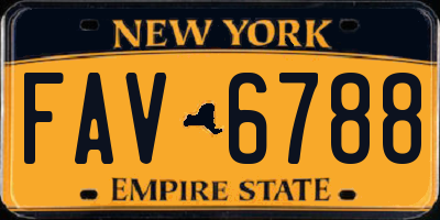 NY license plate FAV6788