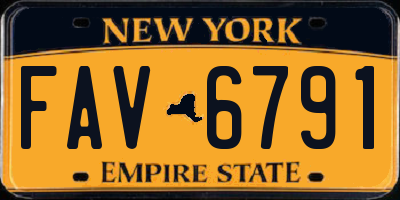 NY license plate FAV6791
