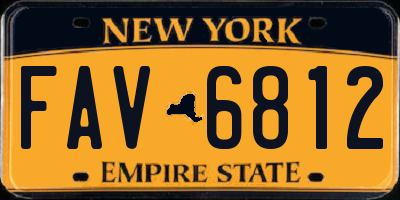 NY license plate FAV6812