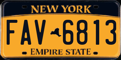 NY license plate FAV6813