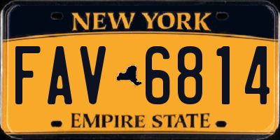 NY license plate FAV6814