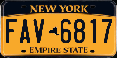 NY license plate FAV6817
