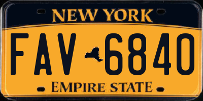 NY license plate FAV6840