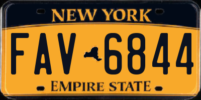 NY license plate FAV6844