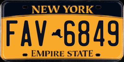 NY license plate FAV6849