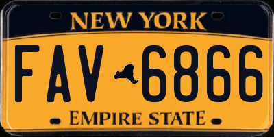 NY license plate FAV6866