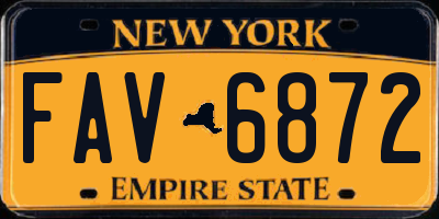 NY license plate FAV6872
