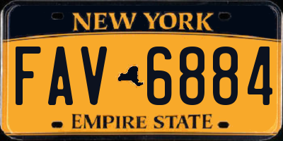 NY license plate FAV6884