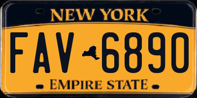 NY license plate FAV6890