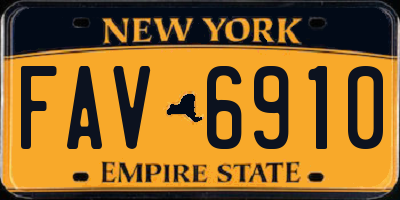 NY license plate FAV6910