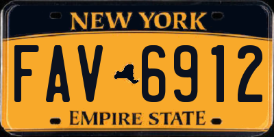 NY license plate FAV6912