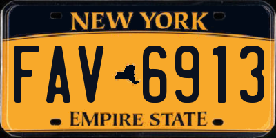 NY license plate FAV6913