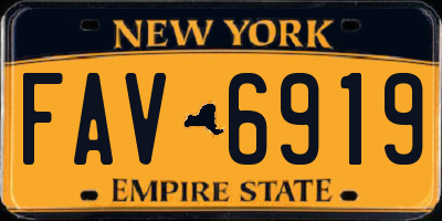 NY license plate FAV6919
