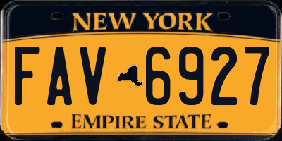 NY license plate FAV6927