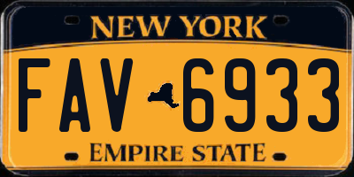 NY license plate FAV6933