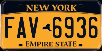 NY license plate FAV6936