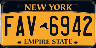 NY license plate FAV6942