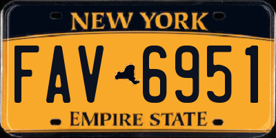 NY license plate FAV6951