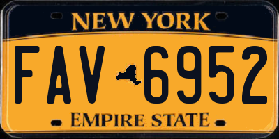 NY license plate FAV6952