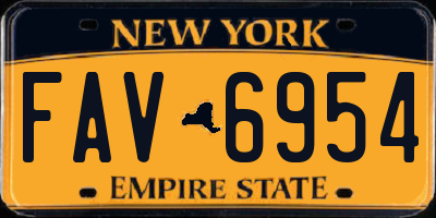 NY license plate FAV6954