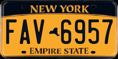 NY license plate FAV6957
