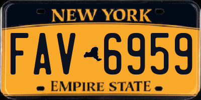 NY license plate FAV6959