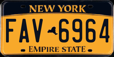 NY license plate FAV6964
