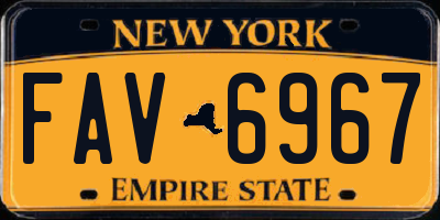 NY license plate FAV6967
