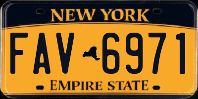 NY license plate FAV6971