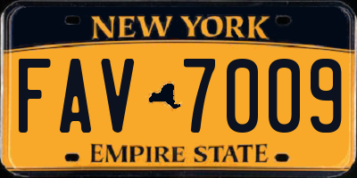 NY license plate FAV7009