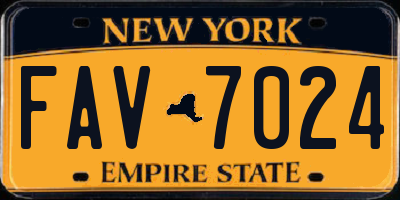 NY license plate FAV7024