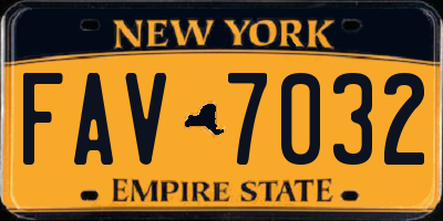 NY license plate FAV7032