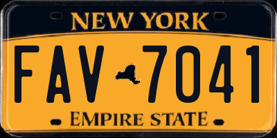 NY license plate FAV7041