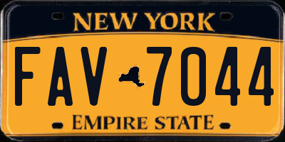 NY license plate FAV7044