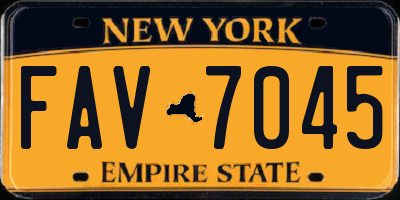 NY license plate FAV7045