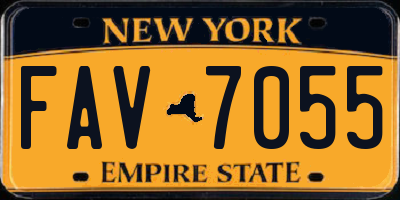 NY license plate FAV7055