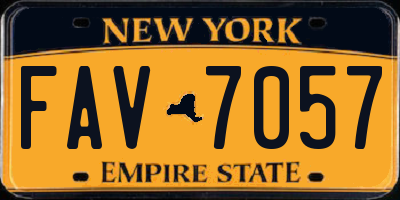 NY license plate FAV7057