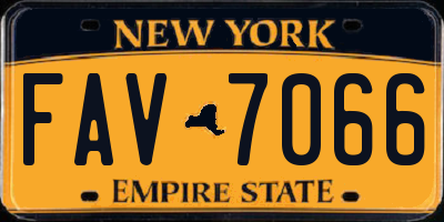 NY license plate FAV7066