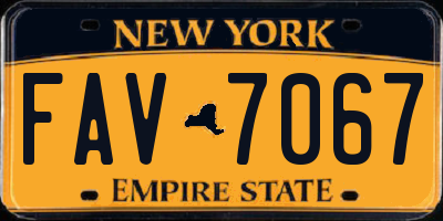 NY license plate FAV7067