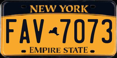 NY license plate FAV7073